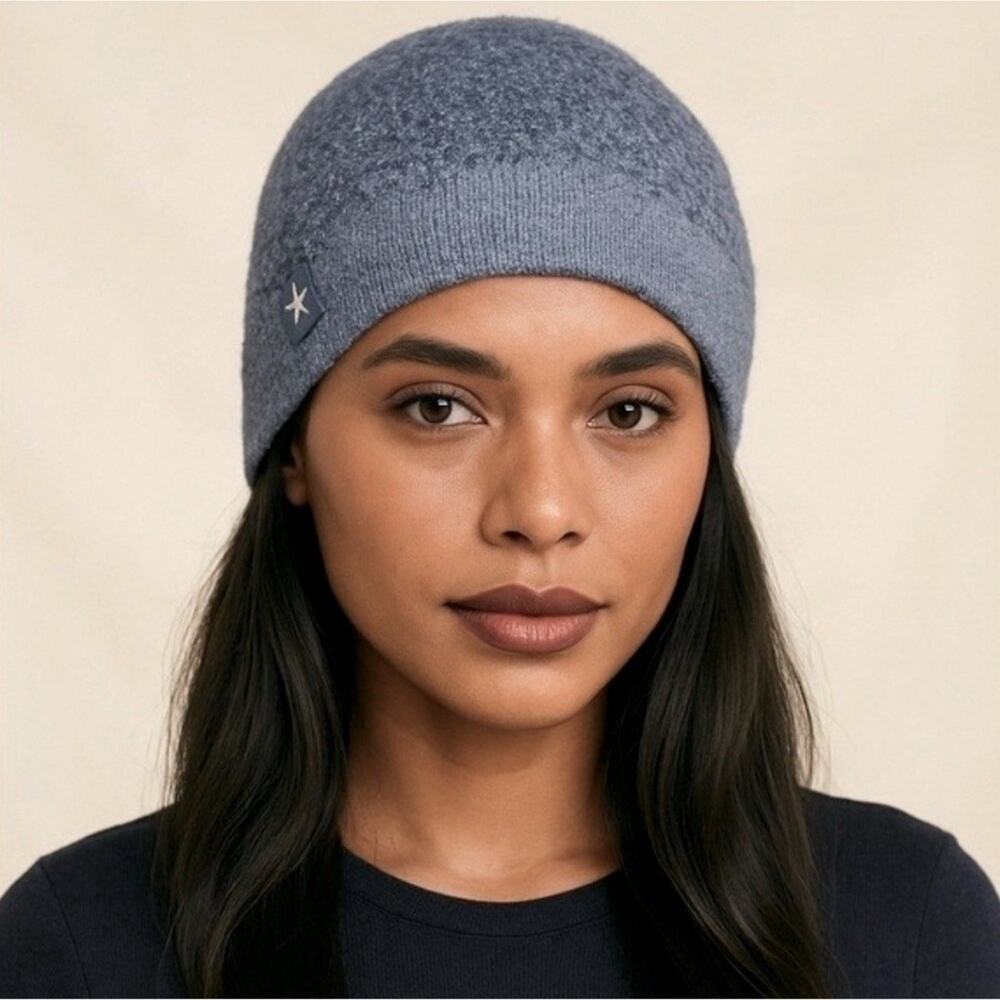 Barefoot Dreams Cozy Chic Lite Confetti Beanie Deep Sea Blue Indigo NWT